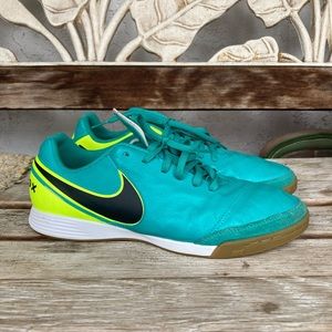 Nike Tiempo X Genio II 2 indoor cleats shoes soccer futbol 9.5 9 1/2 turquoise